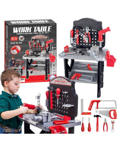 WOOPIE Large Workshop with Tools for Children DIY Set Drill Saw Hammer 50 pcs.