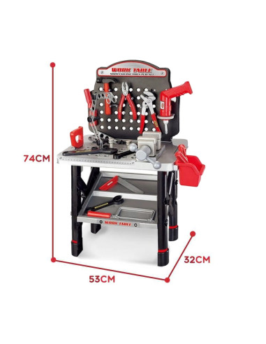 WOOPIE Large Workshop with Tools for Children DIY Set Drill Saw Hammer 50 pcs.