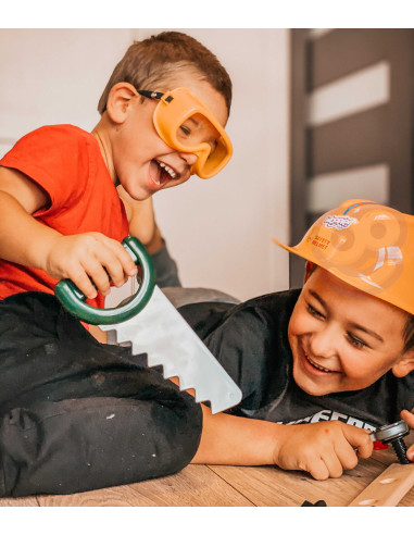 WOOPIE didelė kuprinė su įrankiais vaikams „pasidaryk pats“ rinkinys atsuktuvams ir grąžtams, 15 vnt.