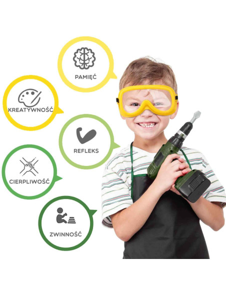 WOOPIE Large Backpack with Tools for Children DIY Set Screwdriver and Drill 15 pcs.