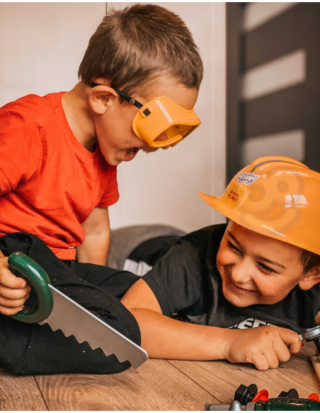 WOOPIE didelė kuprinė su įrankiais vaikams „pasidaryk pats“ rinkinys atsuktuvams ir grąžtams, 15 vnt.