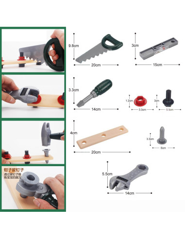 WOOPIE Large Backpack with Tools for Children DIY Set Screwdriver and Drill 15 pcs.