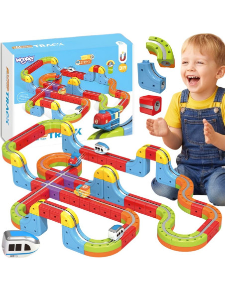 WOOPIE Magic Cube Train Construction Blocks Anti-Gravity Magnetic Track 68pcs.