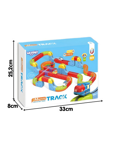 WOOPIE Magic Cube Train Construction Blocks Anti-Gravity Magnetic Track 68pcs.