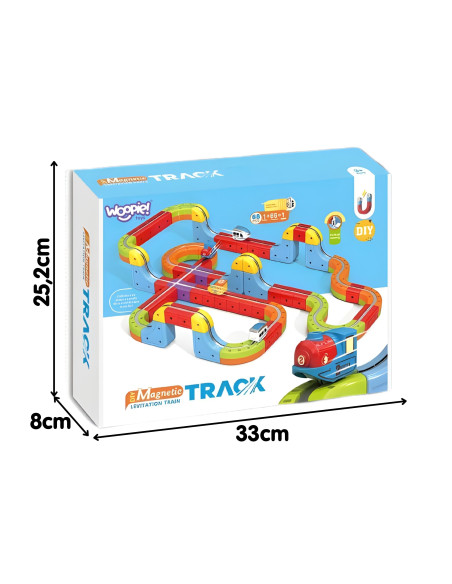 WOOPIE Magic Cube Train Construction Blocks Anti-Gravity Magnetic Track 68pcs.