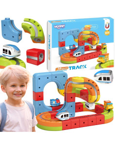 WOOPIE Magic Cube Train Construction Blocks Anti-Gravity Magnetic Track 32 pcs.