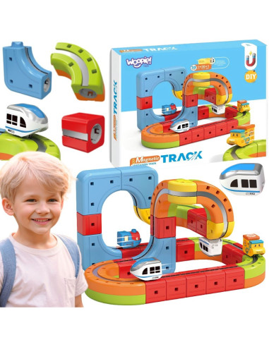 WOOPIE Magic Cube Train Construction Blocks Anti-Gravity Magnetic Track 32 pcs.