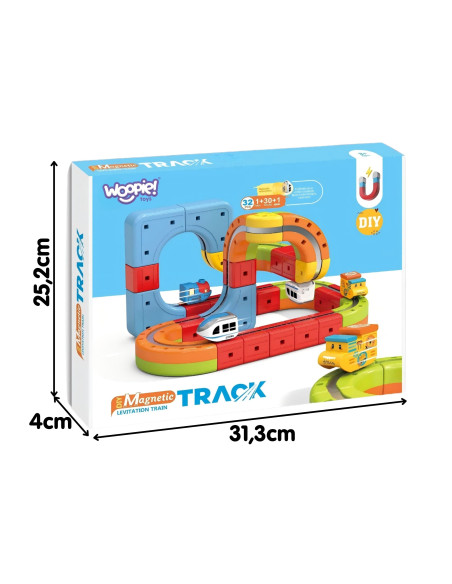 WOOPIE Magic Cube Train Construction Blocks Anti-Gravity Magnetic Track 32 pcs.