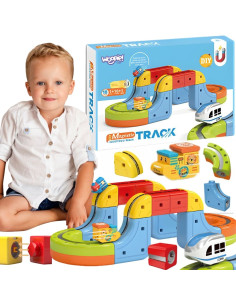 WOOPIE Magic Cube Train Construction Blocks Anti-Gravity Magnetic Track 18 pcs.