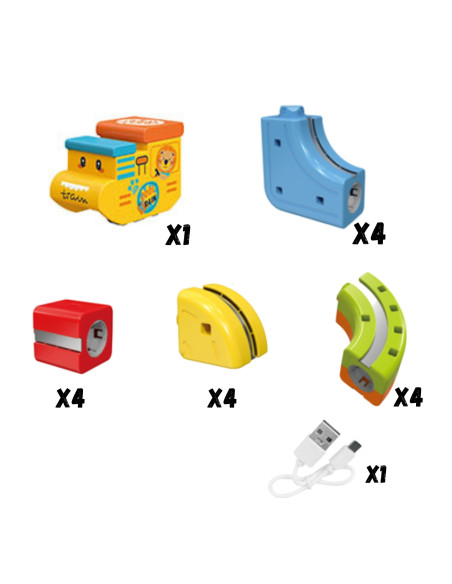 WOOPIE Magic Cube Train Construction Blocks Anti-Gravity Magnetic Track 18 pcs.