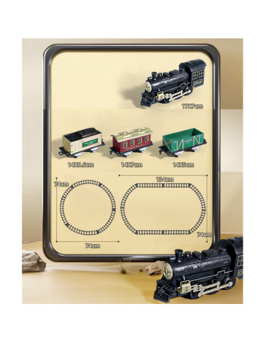 WOOPIE Classic Steam Train Locomotive Track XXL