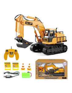 WOOPIE Large Remote Controlled Excavator on Tracks 7 Functions Sound + Acc.