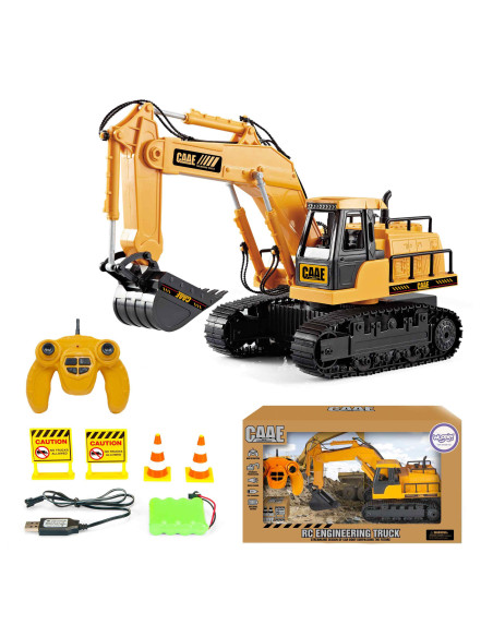 WOOPIE Large Remote Controlled Excavator on Tracks 7 Functions Sound + Acc.