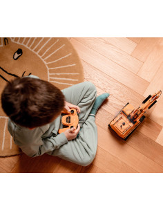 WOOPIE didelis nuotolinio valdymo ekskavatorius ant bėgių, 7 funkcijos, garsas + priedai. 2