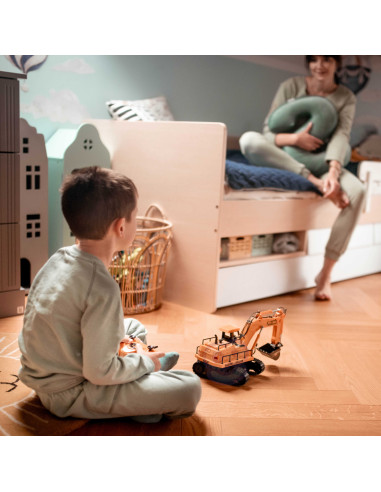 WOOPIE Large Remote Controlled Excavator on Tracks 7 Functions Sound + Acc.