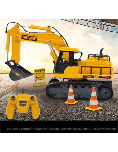 WOOPIE Large Remote Controlled Excavator on Tracks 7 Functions Sound + Acc.
