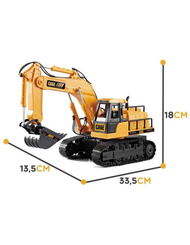 WOOPIE Large Remote Controlled Excavator on Tracks 7 Functions Sound + Acc.