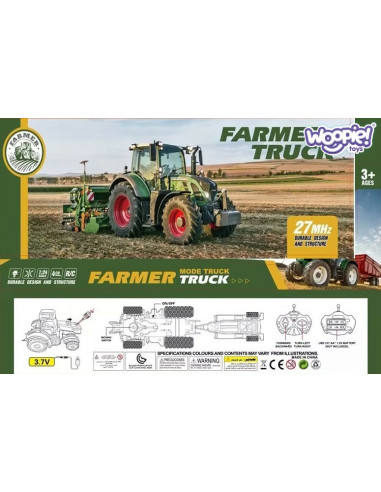 WOOPIE RC Tractor with Trailer - 1:24 Scale