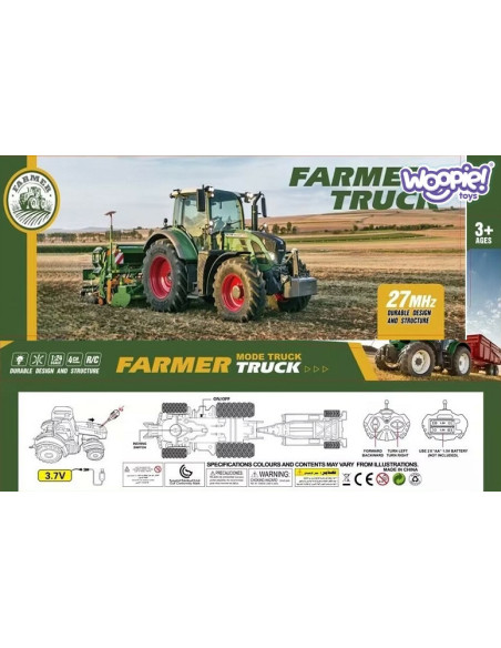 WOOPIE RC Tractor with Trailer - 1:24 Scale