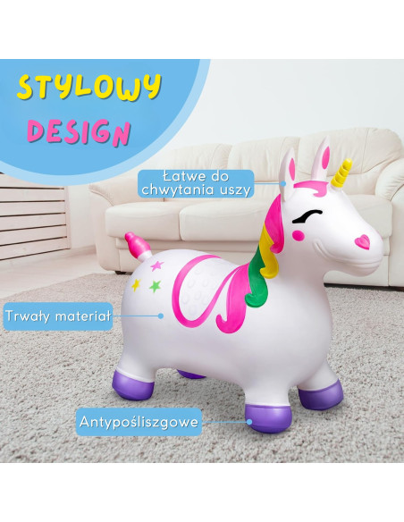 WOOPIE Rubber Jumper for Jumping Unicorn White + Pump