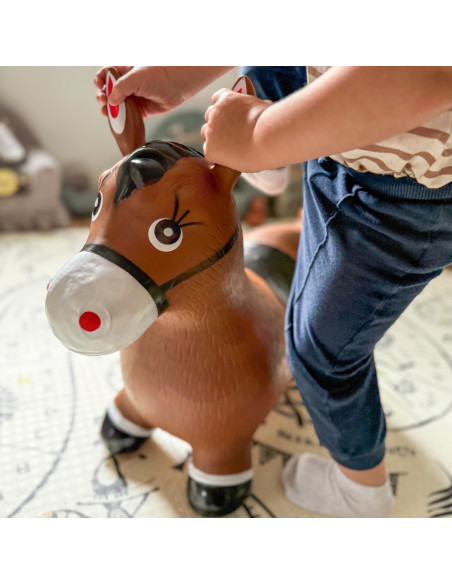 WOOPIE Rubber Jumper Horse + Pump