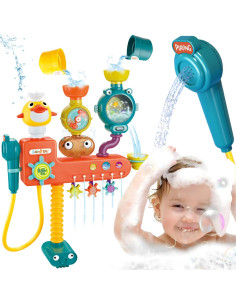 WOOPIE BABY Bath Toy Faucet Shower Fountain Overflow Duck