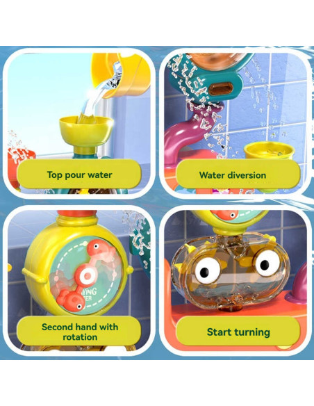 WOOPIE BABY Bath Toy Faucet Shower Fountain Overflow Duck