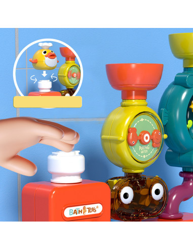 WOOPIE BABY Bath Toy Faucet Shower Fountain Overflow Duck