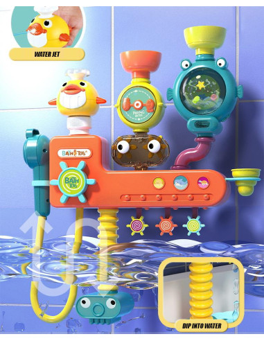 WOOPIE BABY Bath Toy Faucet Shower Fountain Overflow Duck