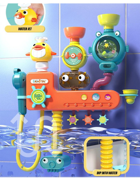 WOOPIE BABY Bath Toy Faucet Shower Fountain Overflow Duck