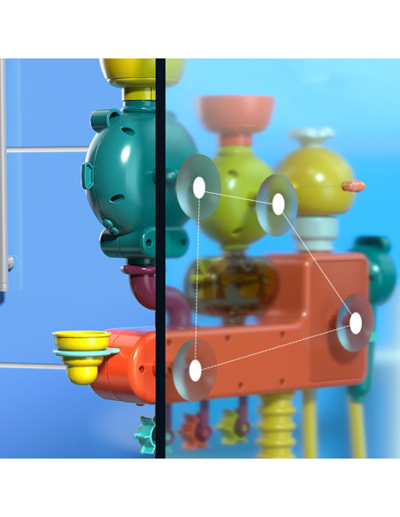 WOOPIE BABY Bath Toy Faucet Shower Fountain Overflow Duck