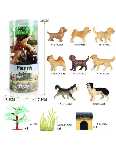 WOOPIE Set of 16 Dog Figures