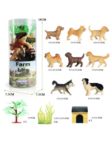 WOOPIE Set of 16 Dog Figures