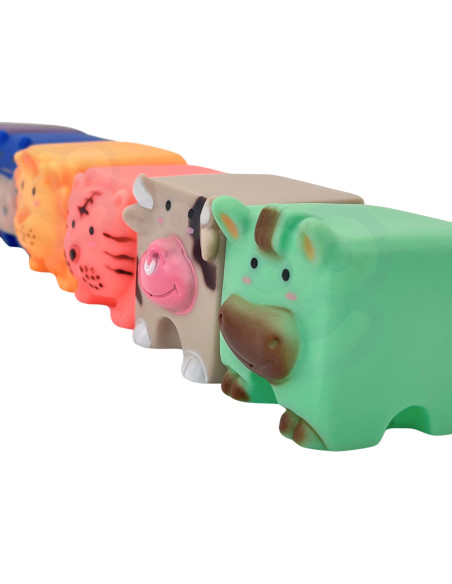 WOOPIE BABY Sensory Blocks Animals Squeeze Puzzle + Sound 6 pcs.