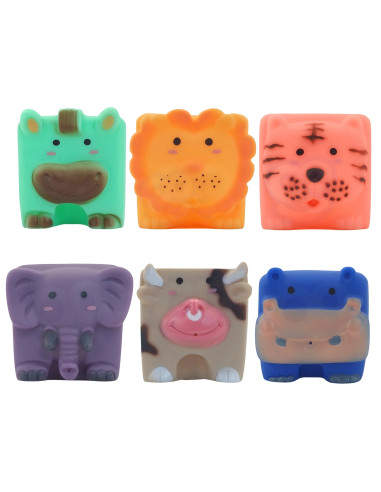 WOOPIE BABY Sensory Blocks Animals Squeeze Puzzle + Sound 6 pcs.