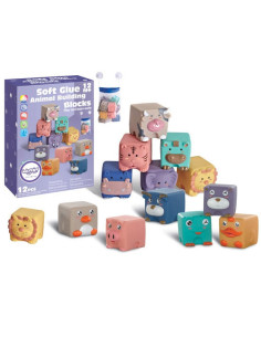 WOOPIE BABY Sensory Blocks Squeeze Puzzle Animal Sounds 12 pcs.