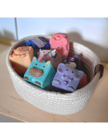 WOOPIE BABY Sensory Blocks Squeeze Puzzle Animal Sounds 12 pcs.