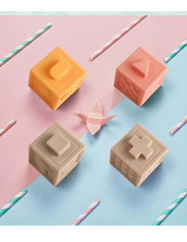 WOOPIE BABY sensorinės, minkštos kaladėlės mokinančios skaičiuoti, skleidžia garsus 12 vnt.