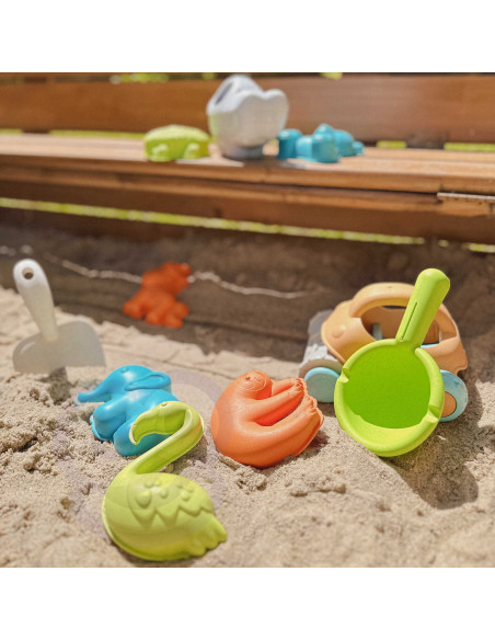 WOOPIE GREEN Sand Play Set with Car, 10 Pieces, BIODEGRADABLE ORGANIC MATERIAL
