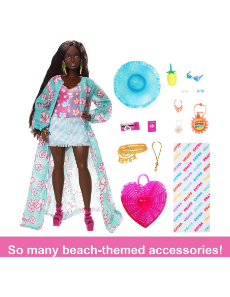 Кукла Барби Extra Travel Doll Beach HPB14