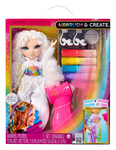543343-EUC Rainbow High Air Brush & Create Fashion Dolls -Green Eyes