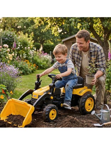 WOOPIE Pedal Tractor Farmer MaxTrac Classic Bucket Dozer