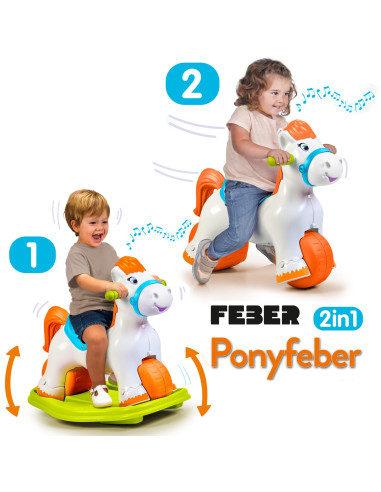 FEBER Interactive Rocking Horse 2 in 1 – Running Ride-on