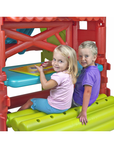 FEBER Playground with Slide and Wood House Table