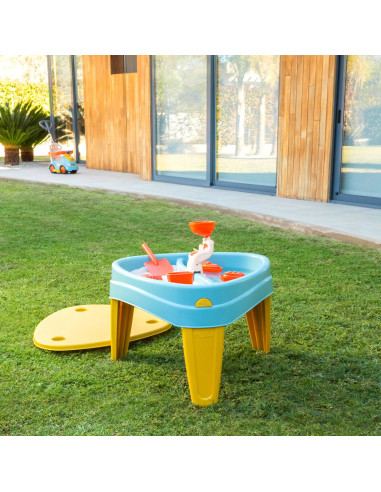 FEBER CASUAL 3in1 Water Table with Cover Sandbox Desk Picnic Table Accessories