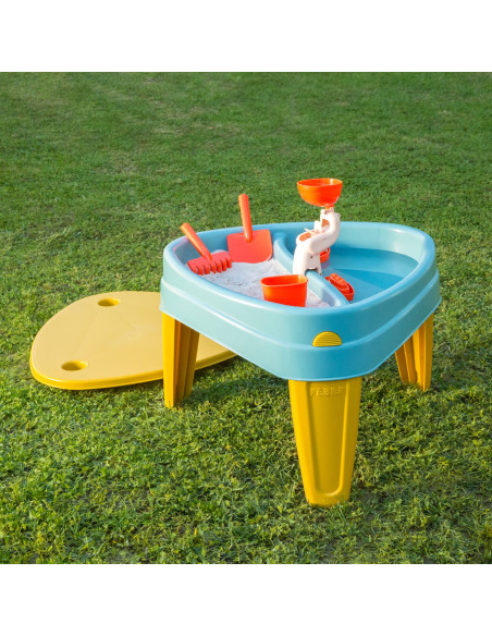 FEBER CASUAL 3in1 Water Table with Cover Sandbox Desk Picnic Table Accessories