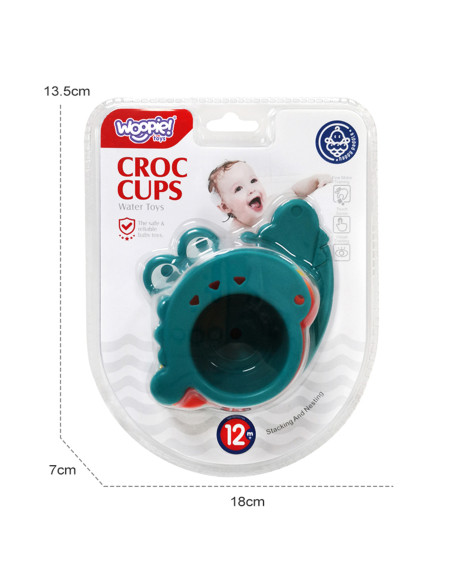 WOOPIE BABY Bath Toy Crocodile Overflow Cups