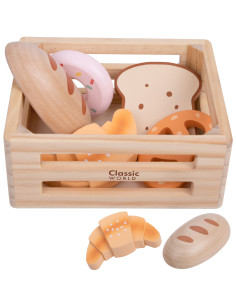 CLASSIC WORLD Set of Wooden Baking Trays in a Basket, 6 pcs.