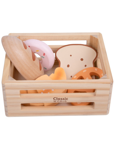 CLASSIC WORLD Set of Wooden Baking Trays in a Basket, 6 pcs.