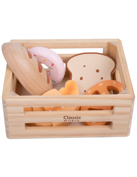 CLASSIC WORLD Set of Wooden Baking Trays in a Basket, 6 pcs.